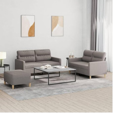Juroupi 3-TLG. Sofagarnitur mit Kissen Sofa Wohnzimmer Sitzgruppe Wohnzimmer Sofos komplektas Sofas FüR Wohnzimmer Taupe Stoff - 3201583