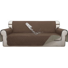 ISSUNTEX dvigubos apsaugos 100 % vandeniui atsparūs sofos užvalkalai svetainei, dvipusiai sofos užvalkalai 3 pagalvėlėms sofos sofai, baldų apsaugos sofos užvalkalas naminiams gyvūnams (X-didelis, rudas/smėlio spalvos)