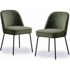 JaHECOME 2 aksominių valgomojo kėdžių pakuotė su kvėpuojančiu audiniu, paminkštinta sėdynė su plunksnų pagalvėle, biuro kėdė su metalinėmis kojelėmis ir išlenktu atlošu virtuvei, valgomajam, biurui (2, tamsiai žalia)