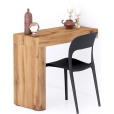 MOBILI FIVER, Evolution Dining Table 90 x 40 cm, Rustic Oak with Single Leg, Made In Italy