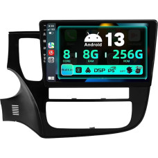 SXAUTO ¦8G+256G ¦ Android 13 Car Radio for Mitsubishi Outlander (2012-2018) - Built-in Carplay/Android Car/DSP - Camera + MIC - DAB Steering Wheel Control Fast-Boot 360-CAM WiFi -2 DIN IPS 10.1 Inch 8