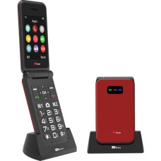 TTfone TT760 4G USB-C Mobile Phone for Elderly, Simple and Easy to Use, Flip Folding Cell Cheap and Easy to Use, EE Pay as You Go (Red, with Dock Charger)