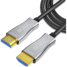 Aieloar 8K Optical Fiber HDMI 2.1 Cable, Support 8K @ 60Hz 4K @ 120Hz Dynamic HDR 10, eARC, 4:4:4 7680 x 4320 Resolution, 48Gbps Bandwidth Fiber Optic HDMI 2.1 Cable for PS5/PS4/8K TV