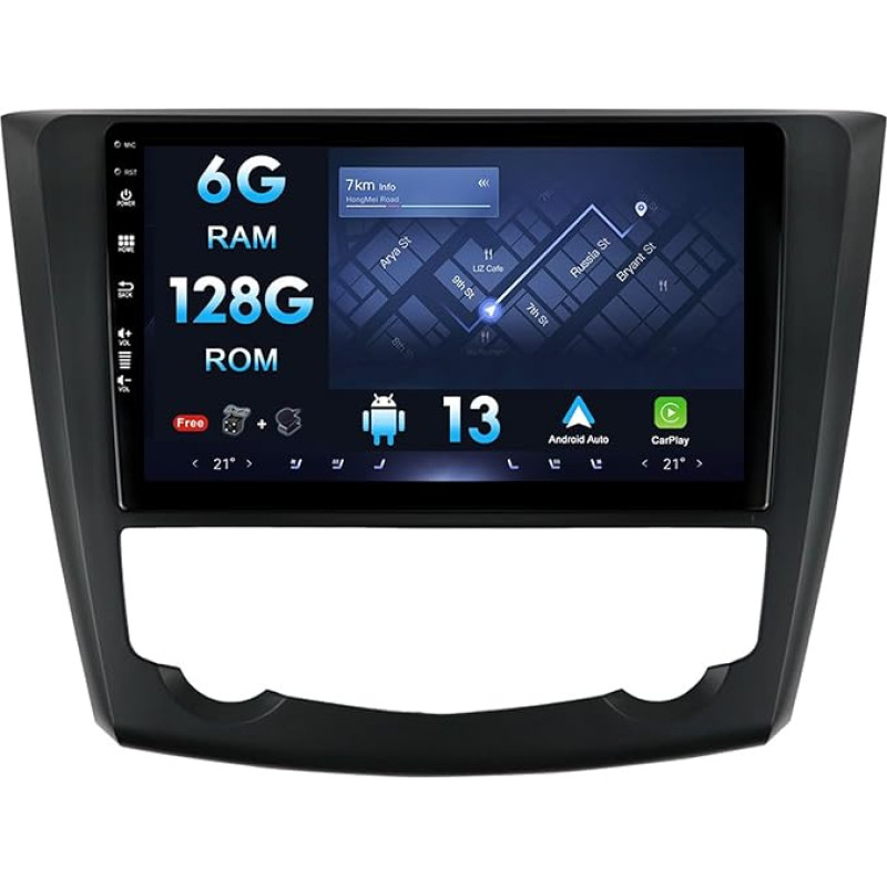 9 Inch Android Car Radio for Renault Kadjar 2015-2019 - Rear View Camera and Microphone - Supports GPS/DAB/Steering Wheel Control/WiFi/BT/Carplay/4G/360 Camera - [6G+128G]