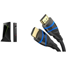 NVIDIA SHIELD TV Pro & KabelDirekt - 2 m - 8K HDMI 2.1 Ultra High Speed HDMI Cable, Certified (48G, 8K@60Hz, Officially Licensed/Tested for Perfect Quality, Optimal for PS5/Xbox, Blue/Black)