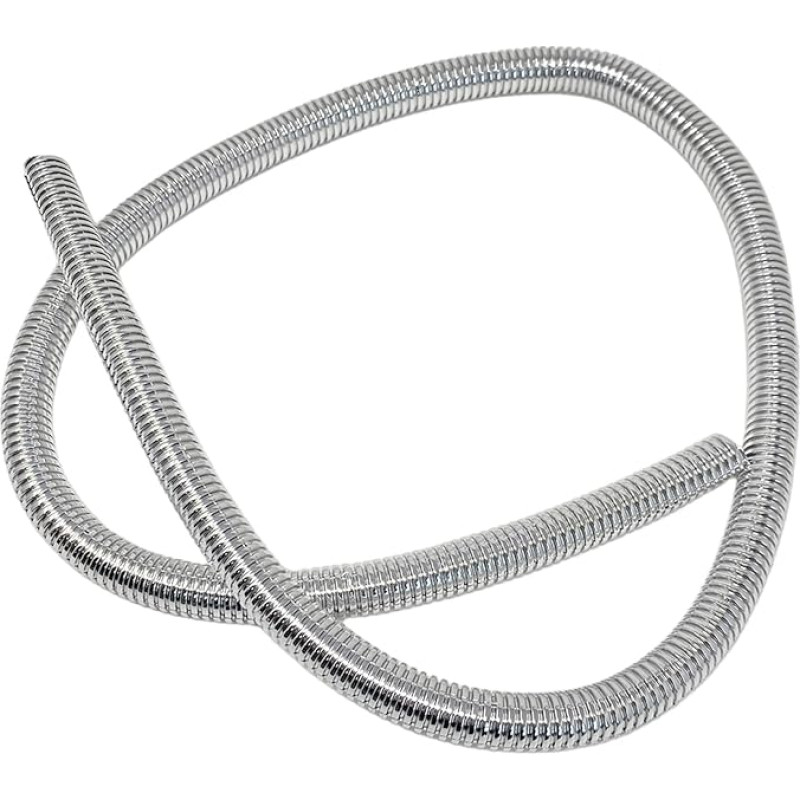 Motorcycle Chrome Spiral Cable Wire Cover 11mm x 1m Long Animal Safe Wire Guide Split Sleeve