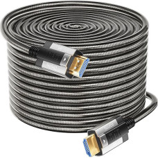 Siwket 8K HDMI Fibre Optic Cable 10 m, Steel Armour Optical HDMI 2.1 Cable 48Gbps Ultra High Speed 8K @ 60Hz 4K @ 120Hz Dynamic HDR eARC Dolby HDCP 2.2 & 2.3 for HDTV/Projector/Home Cinema/TV