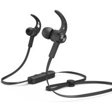 Hama Freedom Run Wireless Neckband Headphones (In-Ear Bluetooth Headphones with Microphone, 6 Hours Battery Life, Ideal for Sports, Running, Biking, Gym, Voice Control) Black