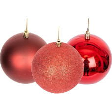 Christmas Baubles Shatterproof Dark Red Christmas Tree Ornaments Ball Ornaments Balls Christmas Hanging Decorations Holiday Decoration Shiny Matte Glitter 10cm Pack of 3