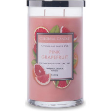 Colonial Candle Large Scented Candle in Glass with Lid | Pink Grapefruit | Scented Candle Fruity | Candles with Multiple Wicks | Candles Long Burning Time (60 h) | Candles Pink (538 g)