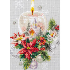 Magic Needle 100-231 ZW Christmas Candle Cross Stitch Kit with Counted Pattern Zweigart Edition, Cotton, Multi-Colour, 16 x 23 cm