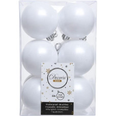 Box of 12 White Christmas Tree Baubles Diameter 6cm Ideal for adding an elegant and festive touch to your Christmas decorations. Make your tree a real show!