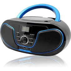 Portable CD Radio - Children's CD Player Boombox with USB Input | AUX Input | Headphone Jack | USB Player | FM Radio (No AM) | Compact System 2 x 2 W RMS