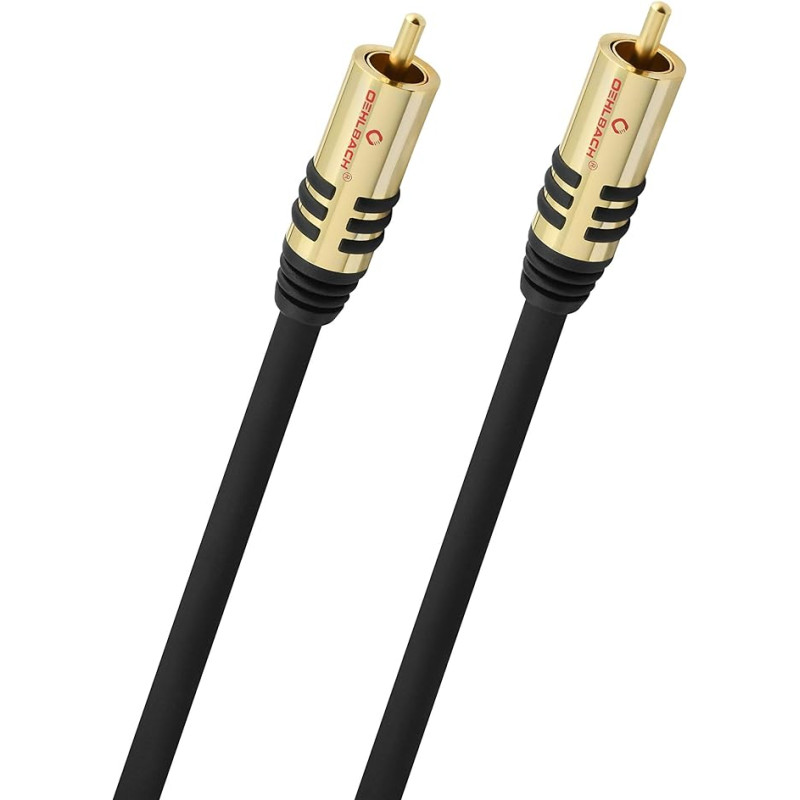 Oehlbach 21540 Subwoofer Mono RCA Cable (RCA to RCA – 10 m – Black