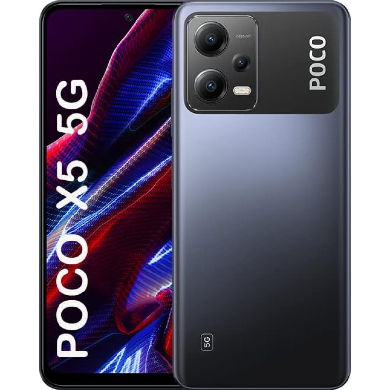 Xiaomi Poco X5 5G Dual SIM 256GB + 8GB Factory Unlocked GSM International Version (Fast Charger) - No Warranty - Black