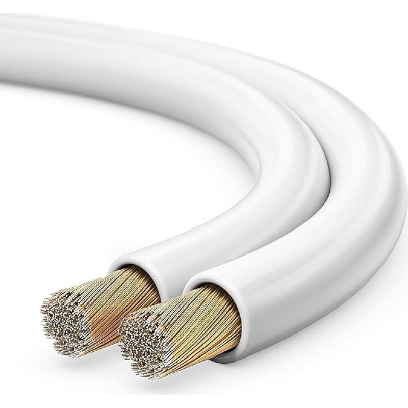 Sonero® 50 m 2 x 2.50 mm² CCA Speaker Cable, Colour: White