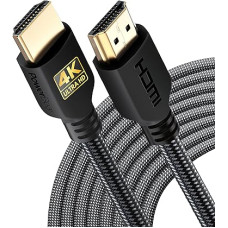 PowerBear 4K HDMI Cable 9 m | 18Gbps High Speed HDMI Cable, Braided Nylon & Gold Connector, 4K @ 60Hz, Ultra HD, 2K, 1080P, ARC & CL3 Certified | for Laptop, Monitor, PS5, PS4 and more