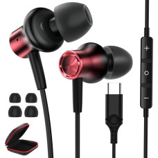 USB C Headphones for Xiaomi 14 13T Pro 12 Lite 5G, Noise Cancelling Stereo In-Ear Type C Headphones with Microphone for iPhone 16 15 Pro Redmi Pad Galaxy A55 A35 A34 A54 OnePlus 11 10T Pixel 8a 7a