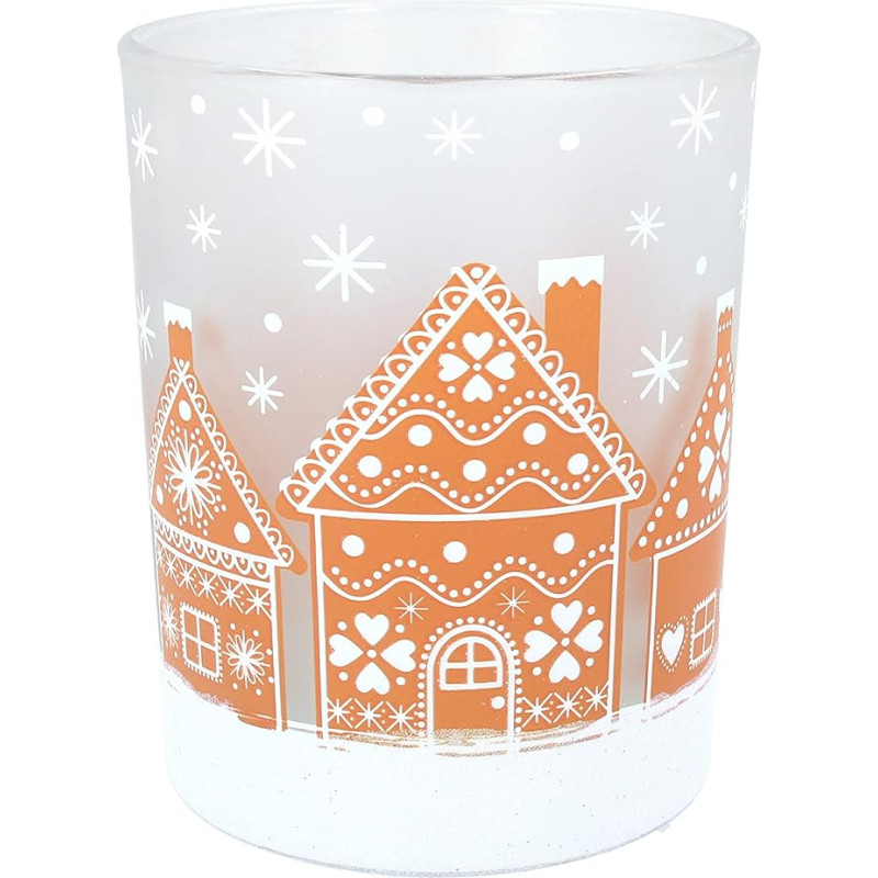 Gisela Graham Gingerbread Winter Scene Christmas Candle Holder