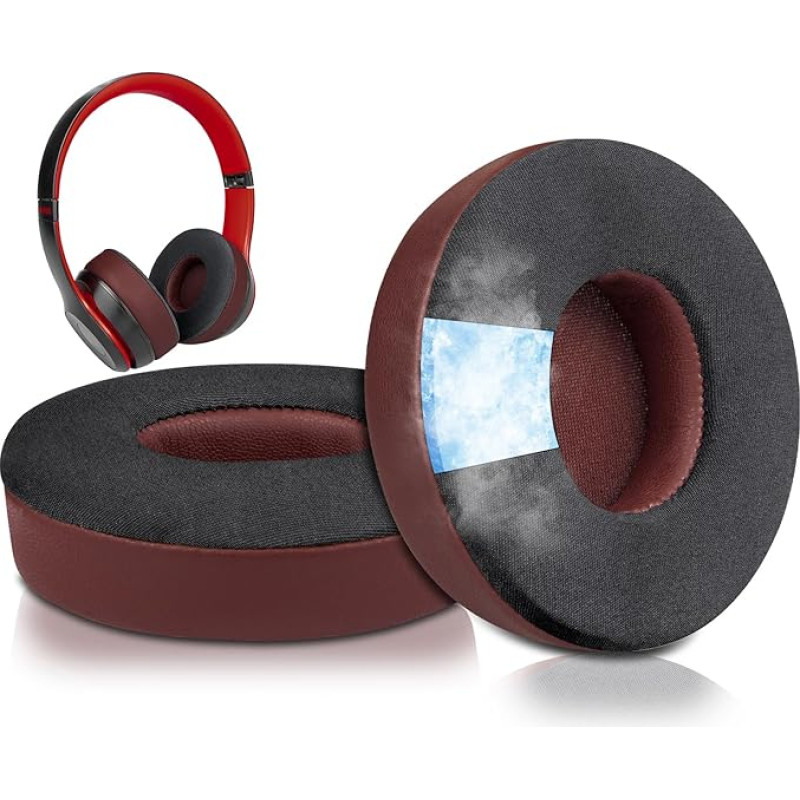 SoloWIT® Cooling Gel Replacement Ear Pads for Beats Solo 2 & Solo 3 Wireless On-Ear Headphones, High Density Noise Isolation Foam Pads, Extra Thickness