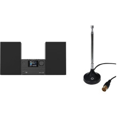 Kenwood M-525DAB - Micro HiFi System with CD, USB & Oehlbach Radio Rod DAB+ Antenna | Radio Antenna for Receiving DAB+ and FM/FM