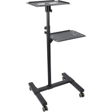 StarTech.com Mobile Projector and Laptop Stand/Cart - Heavy Duty (2 Shelves, 10kg Each) - Height Adjustable Rolling Display Trolley with Locking Function (ADJPROJCART)