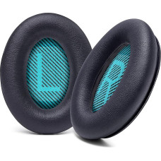 WC Wicked Cushions Premium Replacement Ear Pads for Bose Headphones - Compatible with QC15 / QC25 / QC35 & 35 ii / QC2 / AE2 / AE2i / AE2W / Soundlink - Softer Leather Luxury Memory Foam | Black