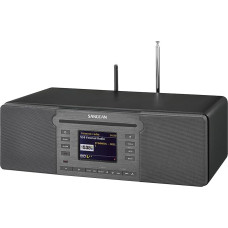 Sangean DDR-66 BT All-In-One Music System (Internet Radio, Bluetooth, WiFi, DAB+, Spotify Player, CD, USB, SD, FM RDS, AUX-In, Remote Control) Black