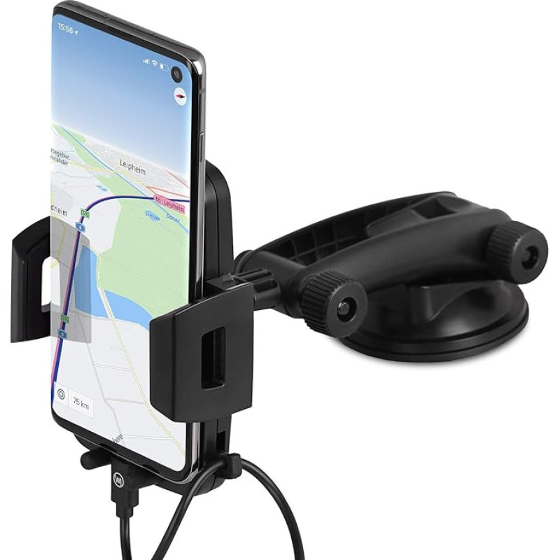 Wicked Chili Mobile Phone Holder Car Mobile Phone Holder Compatible with Samsung Galaxy A14, A13, Google Pixel, s20 Car Holder, Dashboard & Windscreen 2 in 1 Suction Cup