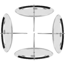 POMMERNTRAUM ® Set of 4 Advent Wreath Sticks, Candle Picks, for Pillar Candles, with Spike (Silver - Pillar Candles)