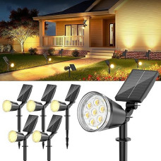 GEARLITE Solar Lights for Outdoor Garden, Warm White Solar LED Spotlight Outdoor with 1500 mAh Battery, 1200 Lumen Solar Lights for Outdoor Use with IP65 Waterproof for Garden Decoration, Flowers