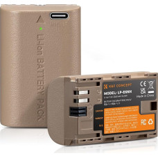 K&F CONCEPT LP-E6NH Camera Battery with Type C Direct Charging Port Compatible with Canon EOS 90D/80D/70D/5D Mark II III IV/5DS SR/6D/6D Mark II/R5 R6 R6 II R7, LP-E6/LP-E6N Replacement Battery (2