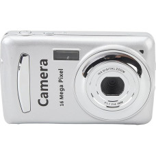 Nešiojamasis 2,4 colio fotoaparatas, 16x skaitmeninis priartinimas, 1080P, 16 MP, automatinis fokusavimas, kelių ašių stabilizavimas, skaitmeninis fotoaparatas fotografijai ir vaizdo įrašams (sidabriškai pilkas)