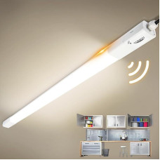 LED Wet Room Light, 115 cm, with Motion Sensor, 36 W, 4100 lm, 4000 K, Series Linkable, Indoor/Outdoor Use, Bath, Basement, Office, Garage, Balcony, Hallway, Stairs, IP65