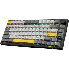 AJAZZ AK820PRO 75% TKL mechaninė žaidimų klaviatūra, 2.4G Wireless/BT5.1/USB-C laidinė, 81 klavišas su TFT spalvotu ekranu ir CNC mygtukais, RGB apšvietimas, 