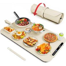 Warming Plate for Food, Food Warmer, Full-Surface Heating, Adjustable Temperature Control, Portable and Foldable Heating Plate with Nano Silicone Material for Keeping Warm or Defrosting