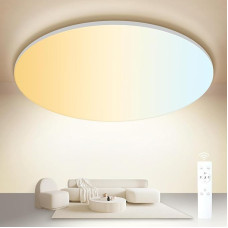 LED lubų šviestuvas su nuotolinio valdymo pulteliu, 45 W, 2700 K - 6500 K, IP54 apvalus vonios kambario šviestuvas, 5300 LM atminties funkcijos LED skydelis svetainei, miegamajam, virtuvei, vonios kambariui