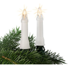 hellum Fairy Lights Candles Christmas Tree Candles Fairy Lights Outdoor with Clip 24 Warm White LEDs Illuminated 1035 cm 59 lm Distance 45 cm Cable Green Shaft White Supply Cable 5 m for Outdoor