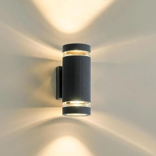 LMP LED Wall Light Outdoor Wall Lamp Outdoor Wall Lamp Outdoor Lamp Outdoor Light Wall IP65 GU10 Round Outdoor Wall Light Outdoor Lighting House Wall Balcony House Patio Grey