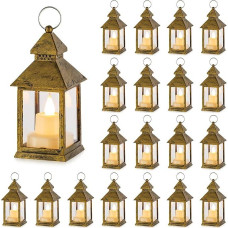 Mažas žibintas Auksinė arbatos šviesa - pakuotė iš 20 mini vidaus žibintas su mirksinčių LED arbatos žvakių žvakės juoda kabo derliaus Maroko Kalėdų stalo apdaila vestuvių gyvenamasis kambarys rytietiškas