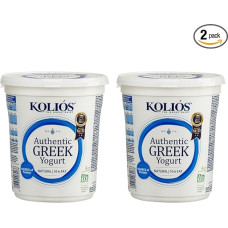 Greek yoghurt 10% 2 x 1 kg Kolios | Mild yoghurt made from cow's milk | Multiple awarded with gold | +20 ml Jassas olive oil