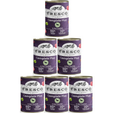 FRESCO Dog Nassbarf Complete Plus Horse 6 x 800 g Grain-Free Dog Wet Food with Extra Meat Made from 100% Fresh Meat, Offal, Fruit and Vegetables without Artificial Additives