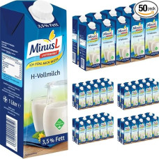 MinusL Milk Lactose-free H-Milk 3.5% Fat Durable Milk, 1 Litre Each, Pack of 50+ pufai