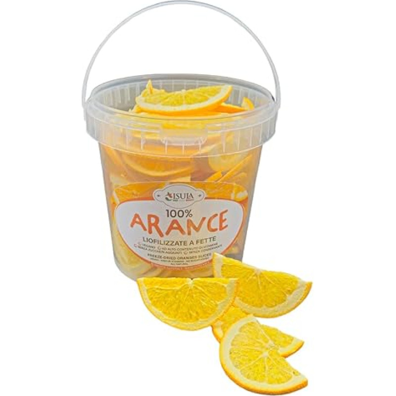 Švieži liofilizuoti apelsinai pusiau griežinėliais - šaltai dehidratuoti apelsinai profesionaliems kokteiliams Švieži liofilizuoti vaisiai Džiovinti vaisiai kokteiliams -1 litro pakuotė Apie 70