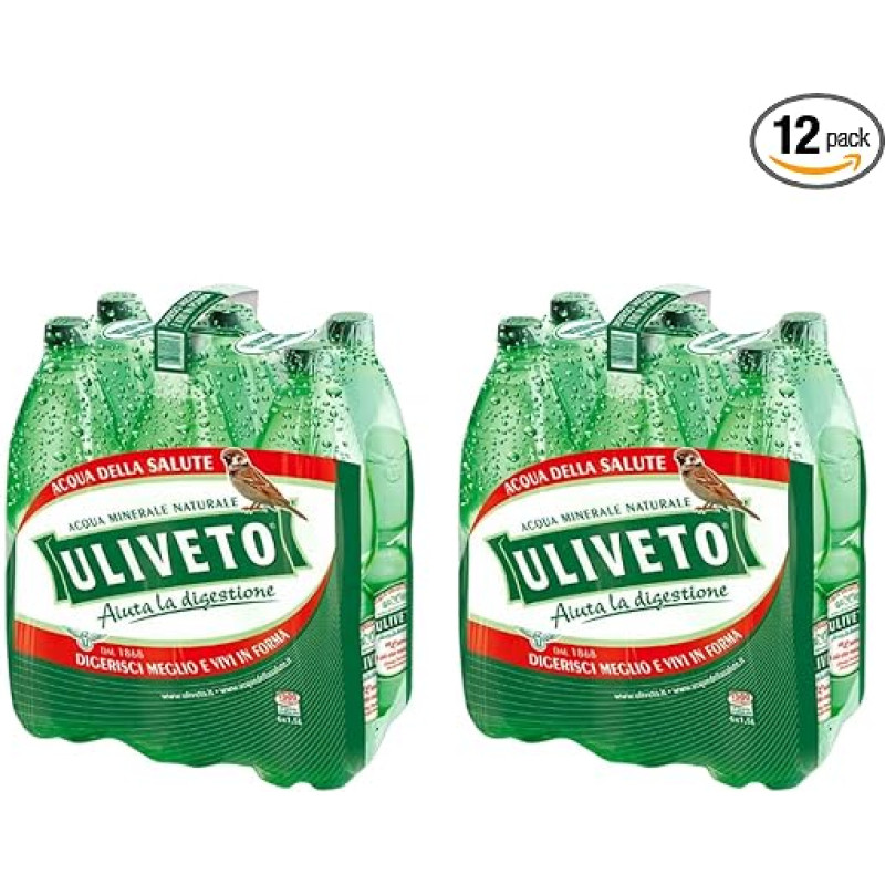 Uliveto Acqua Effervescente 12 Bottiglie da 1.5 Litri