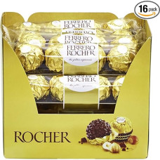 Ferrero Rocher Crispy Cream Nut Praline Specialty - 16 Packs of 4 Individual Chocolates