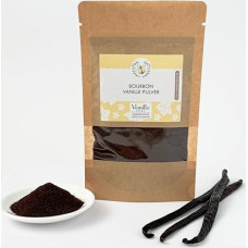 Vanilla Shop - Bourbon Vanilla Powder, 50 g Ground Vanilla Beans from Madagascar, Ground Vanilla without Additives, Pure Vanilla Powder.