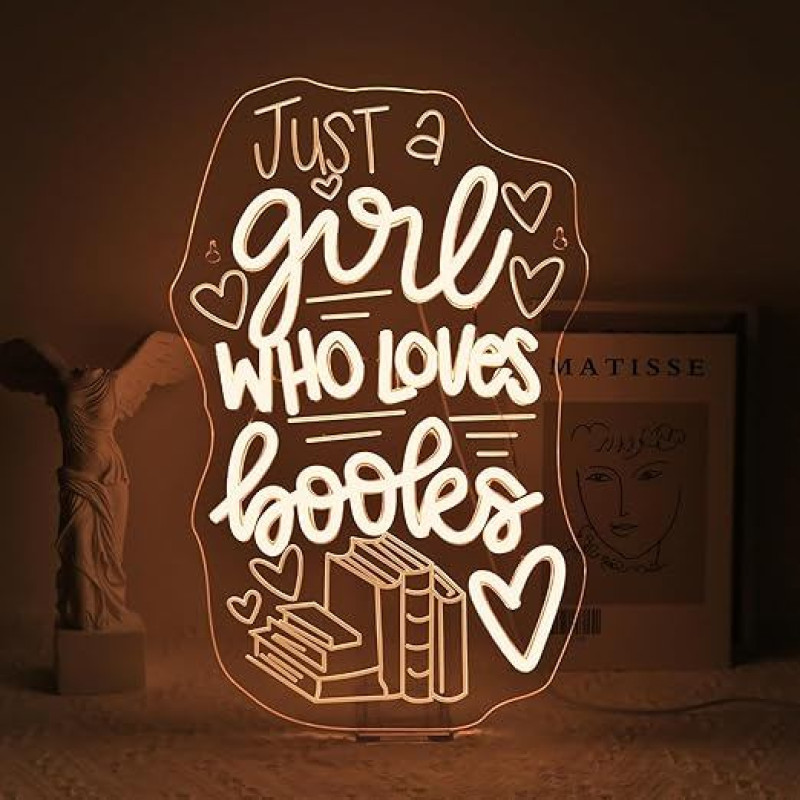 VYXIN Tiesiog mergina, kuri mėgsta knygas Neon ženklas, neoninis ženklas LED ženklas Sieninis neoninis ženklas miegamojo kambario klubo vakarėlio žibintai langų miegamojo dekoras