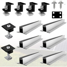 Pack of 12 Balcony Power Plant Brackets, Solar Panel Mount, Solar Panel Bracket, PV Module Bracket with Screws and Washers