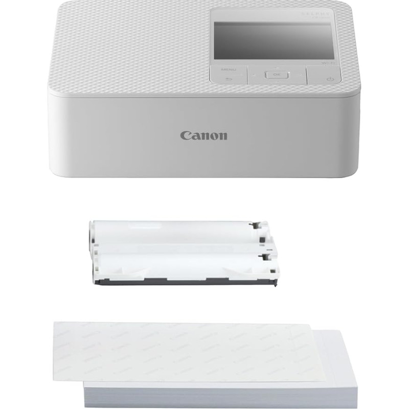 Canon SELPHY CP1500 Mobile Photo Printer with Paper Set, White, Wireless Bluetooth Printer with Accessories, Compact and Lightweight, Mi 54 Sheets of Paper in 4 x 6 Postcard Format